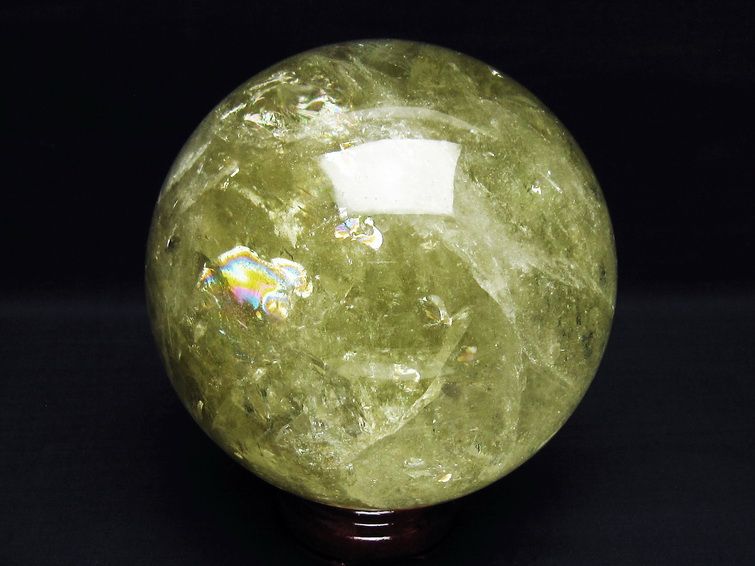 2.4Kg シトリン 丸玉 虹入り 120mm シトリンクォーツ スフィア 一点物 161-876