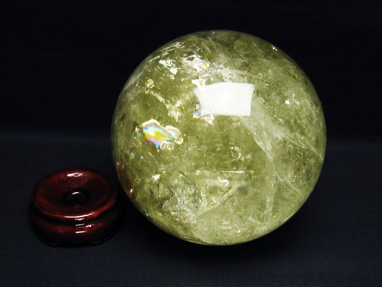 2.4Kg シトリン 丸玉 虹入り 120mm シトリンクォーツ スフィア 一点物 161-876