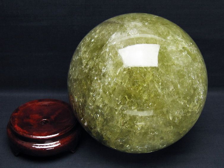 5.7Kg シトリン 丸玉 虹入り 160mm シトリンクォーツ スフィア 一点物 161-878