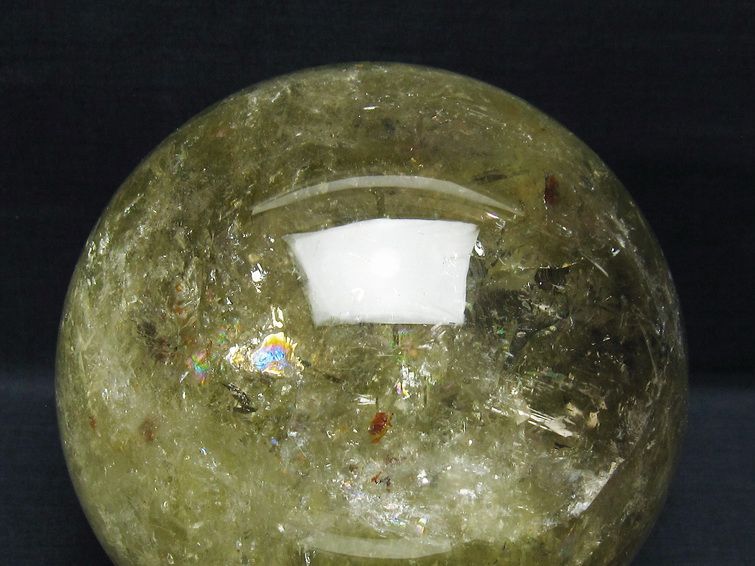 4.9Kg シトリン 丸玉 虹入り 155mm シトリンクォーツ スフィア 一点物 161-879