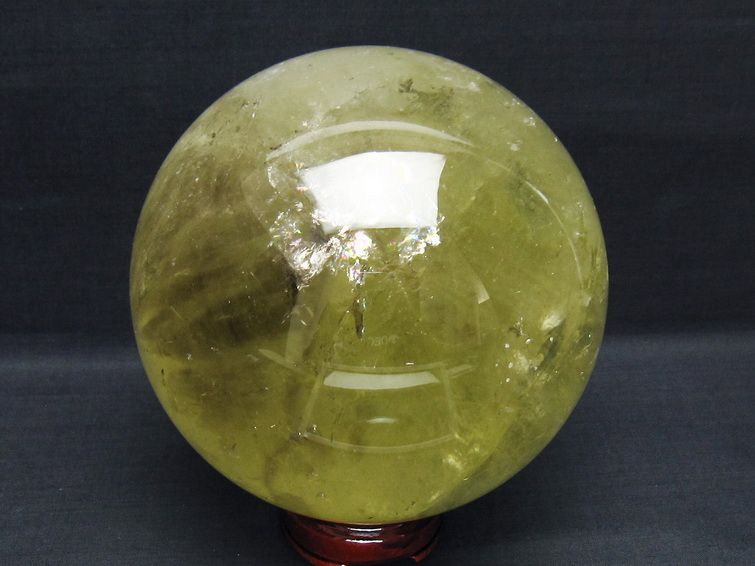 3.3Kg シトリン 丸玉 虹入り 135mm シトリンクォーツ スフィア 一点物 161-883