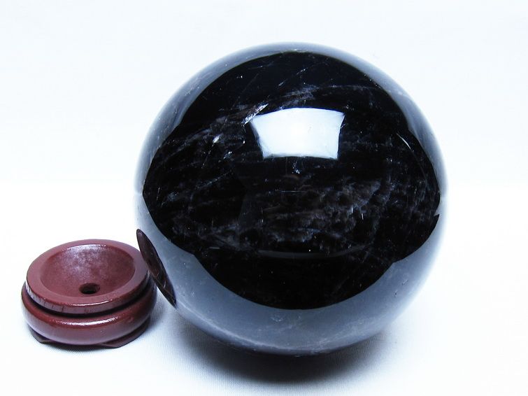 2.2Kg モリオン 黒水晶 丸玉 120mm スフィア 一点物 161-936