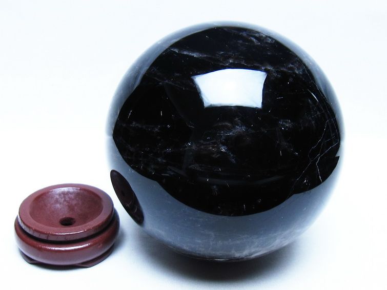 2.4Kg モリオン 黒水晶 丸玉 123mm スフィア 一点物 161-938