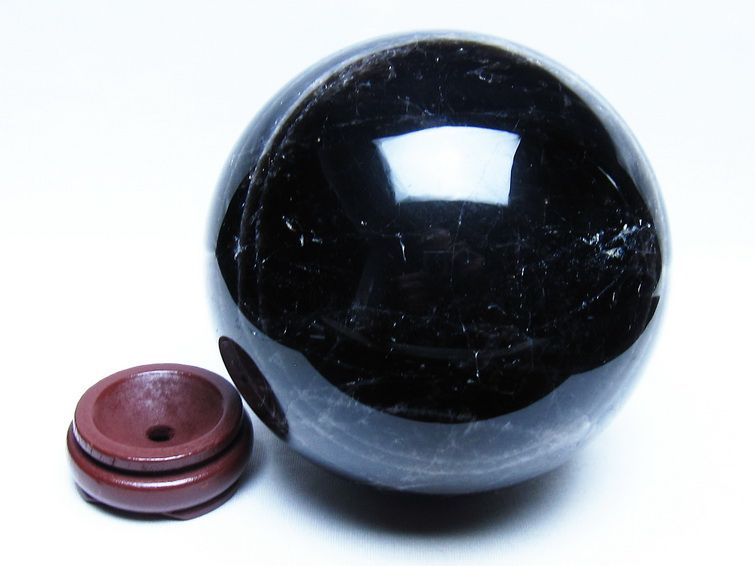 3.2Kg モリオン 黒水晶 丸玉 135mm スフィア 一点物 161-942