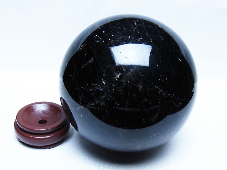 2.6Kg モリオン 黒水晶 丸玉 128mm スフィア 一点物 161-949
