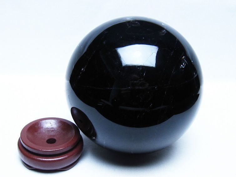 2.1Kg モリオン 黒水晶 丸玉 120mm スフィア 一点物 161-950