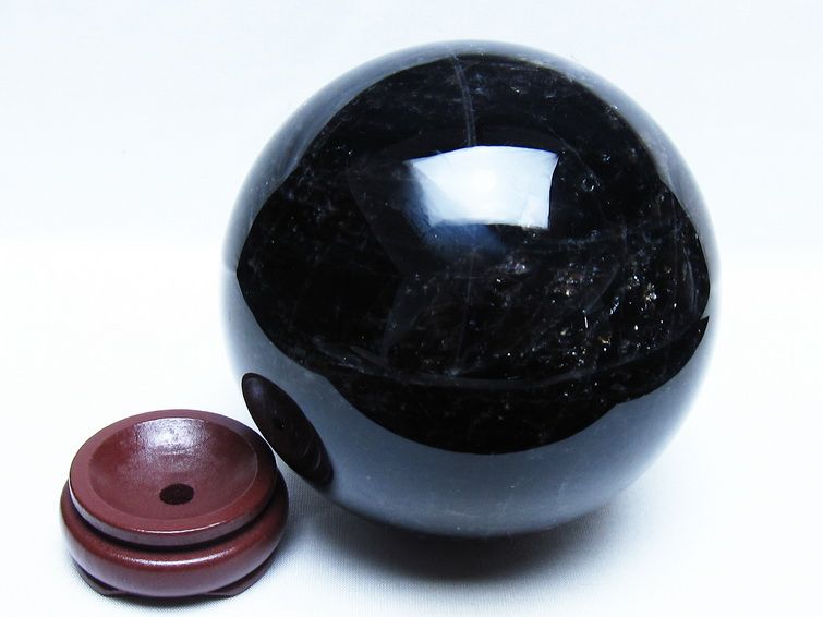 2.3Kg モリオン 黒水晶 丸玉 123mm スフィア 一点物 161-952
