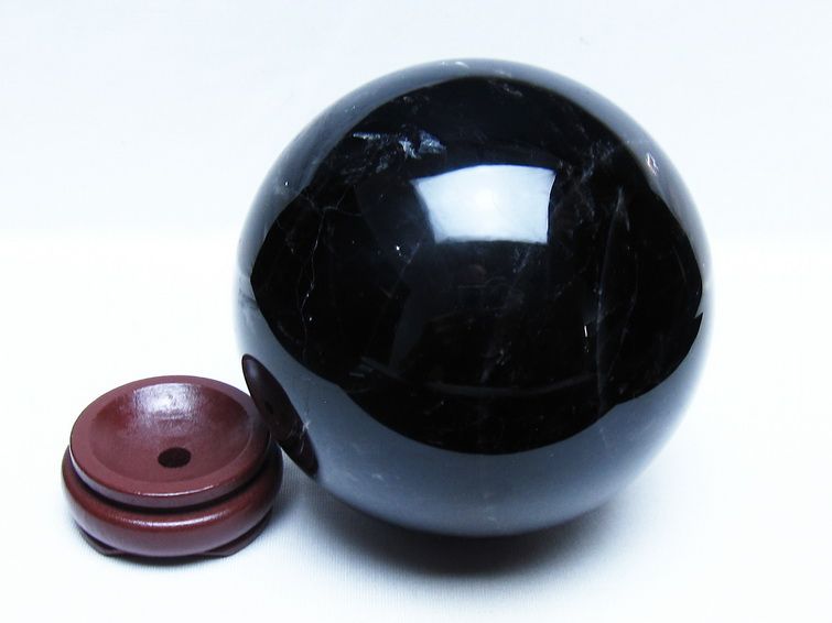 2Kg モリオン 黒水晶 丸玉 118mm スフィア 一点物 161-955