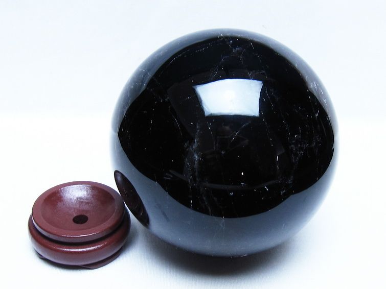 2.2Kg モリオン 黒水晶 丸玉 120mm スフィア 一点物 161-958