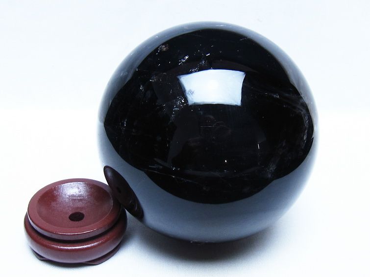 2.1Kg モリオン 黒水晶 丸玉 118mm スフィア 一点物 161-959