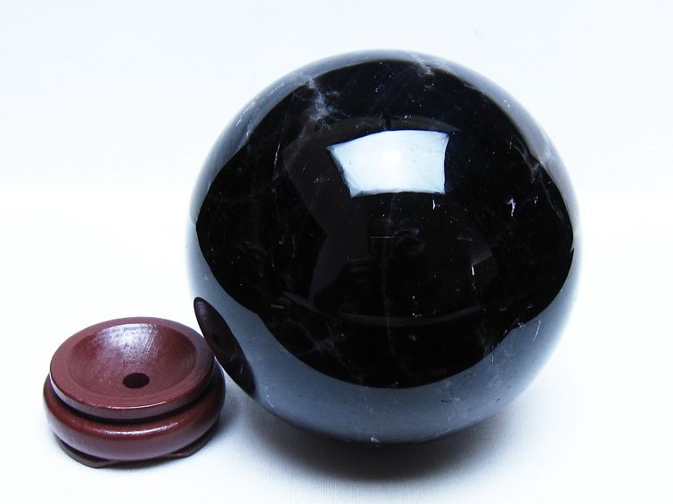 2.1Kg モリオン 黒水晶 丸玉 120mm スフィア 一点物 161-972