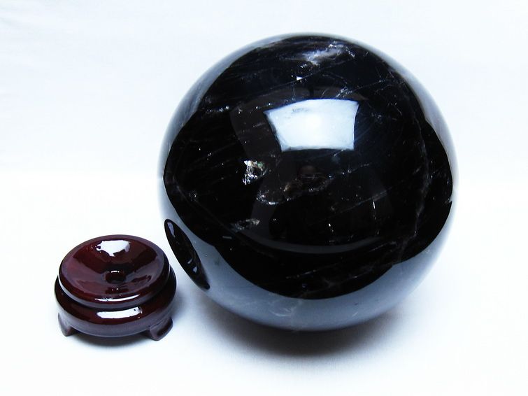5.8Kg モリオン 黒水晶 丸玉 165mm スフィア 一点物 161-974