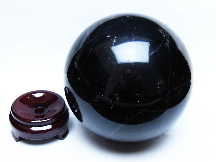 3.7Kg モリオン 黒水晶 丸玉 143mm スフィア 一点物 161-978