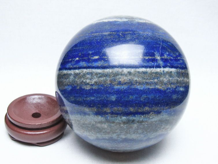 2Kg ラピスラズリ 丸玉 113mm スフィア 置物 一点物 161-988