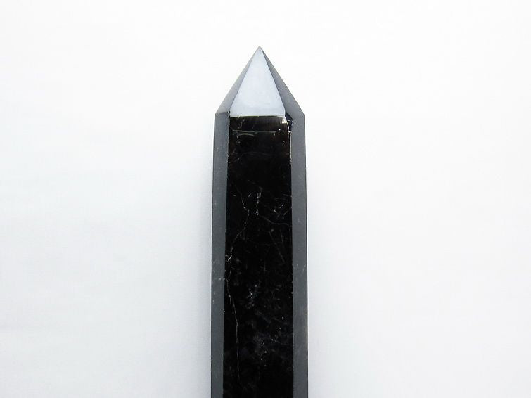 3.1Kg モリオン 黒水晶 六角柱 台座付属 一点物 162-385