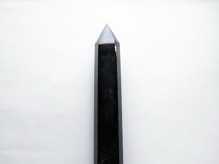 3.1Kg モリオン 黒水晶 六角柱 台座付属 一点物 162-388