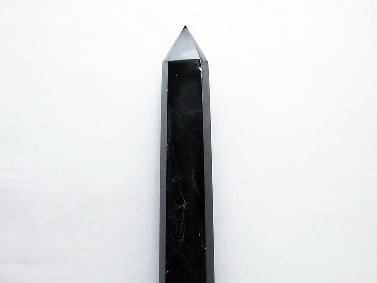 3.1Kg モリオン 黒水晶 六角柱 台座付属 一点物 162-388
