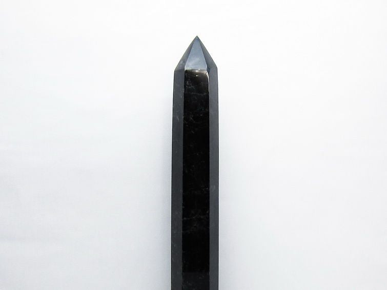 2.1Kg モリオン 黒水晶 六角柱 台座付属 一点物 162-391