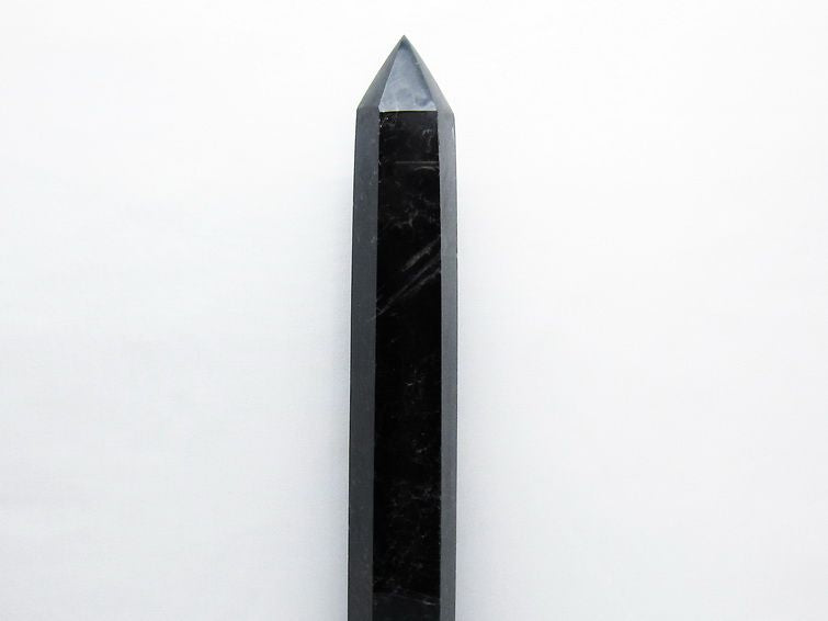2.1Kg モリオン 黒水晶 六角柱 台座付属 一点物 162-391
