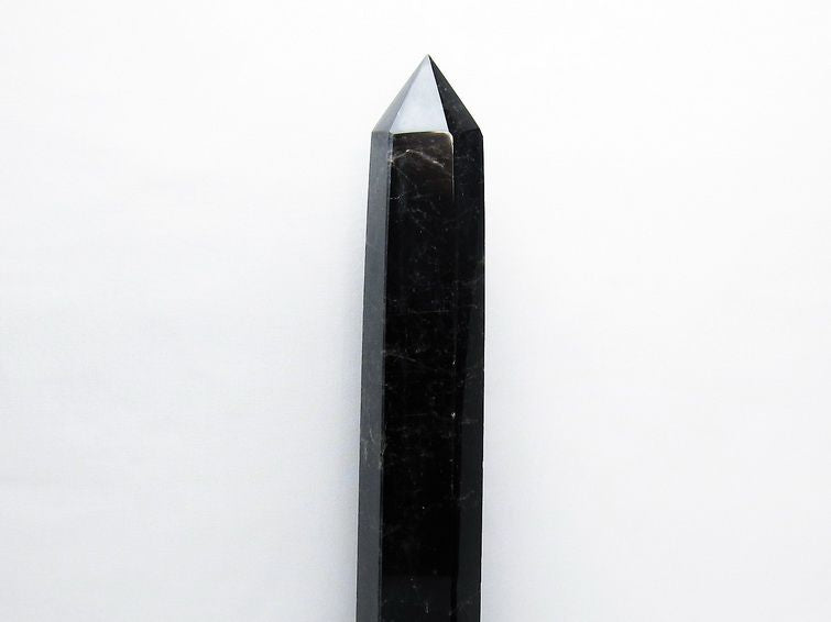 2.2Kg モリオン 黒水晶 六角柱 台座付属 一点物 162-393