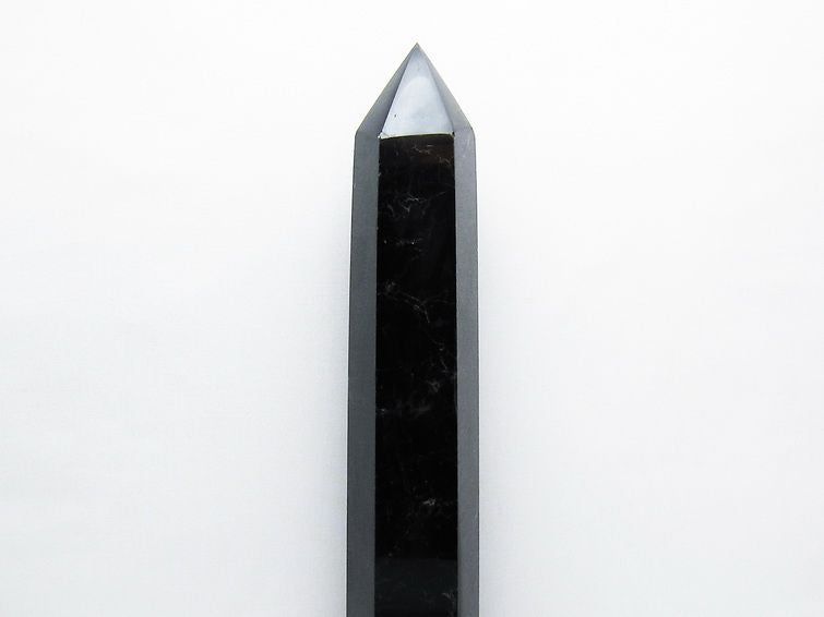 2.6Kg モリオン 黒水晶 六角柱 台座付属 一点物 162-394