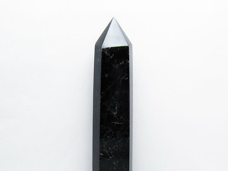 2.1Kg モリオン 黒水晶 六角柱 台座付属 一点物 162-402