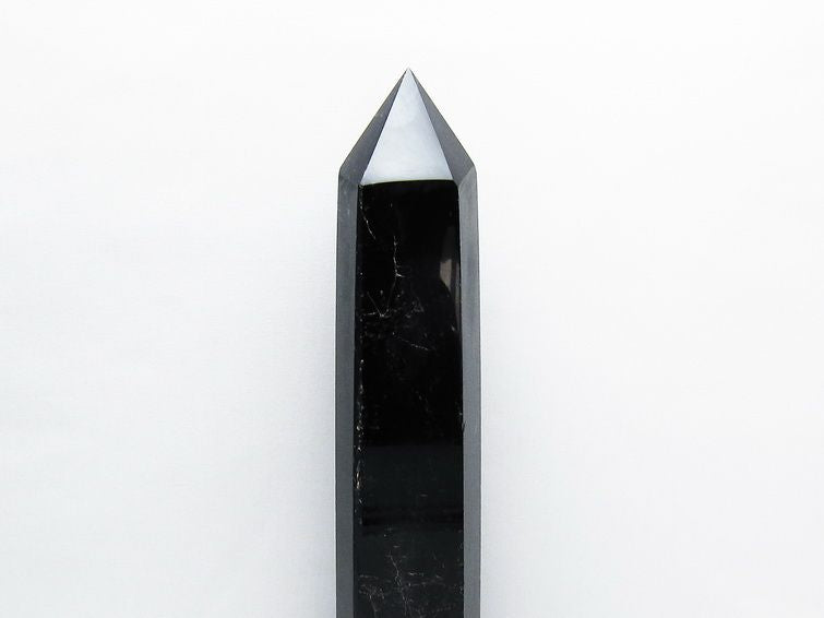 2.1Kg モリオン 黒水晶 六角柱 台座付属 一点物 162-402