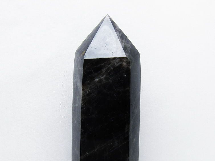2Kg モリオン 黒水晶 六角柱 台座付属 一点物 162-418