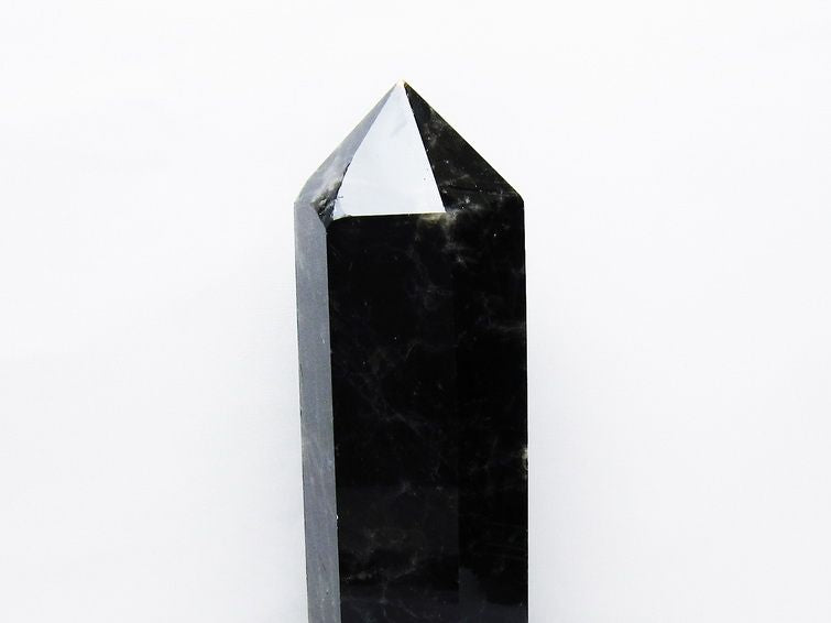 3.1Kg モリオン 黒水晶 六角柱 台座付属 一点物 162-424