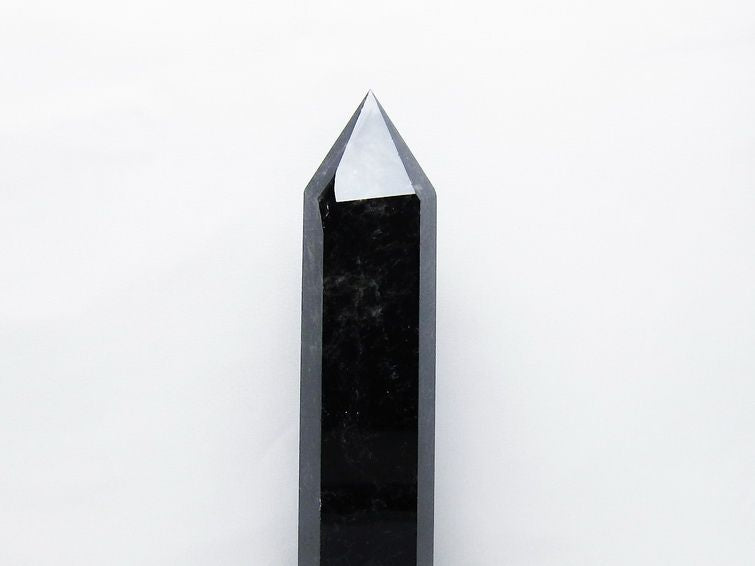 2.2Kg モリオン 黒水晶 六角柱 台座付属 一点物 162-426