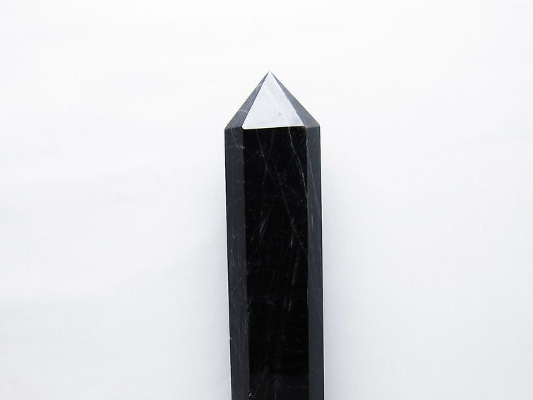 2.7Kg モリオン 黒水晶 六角柱 台座付属 一点物 162-434