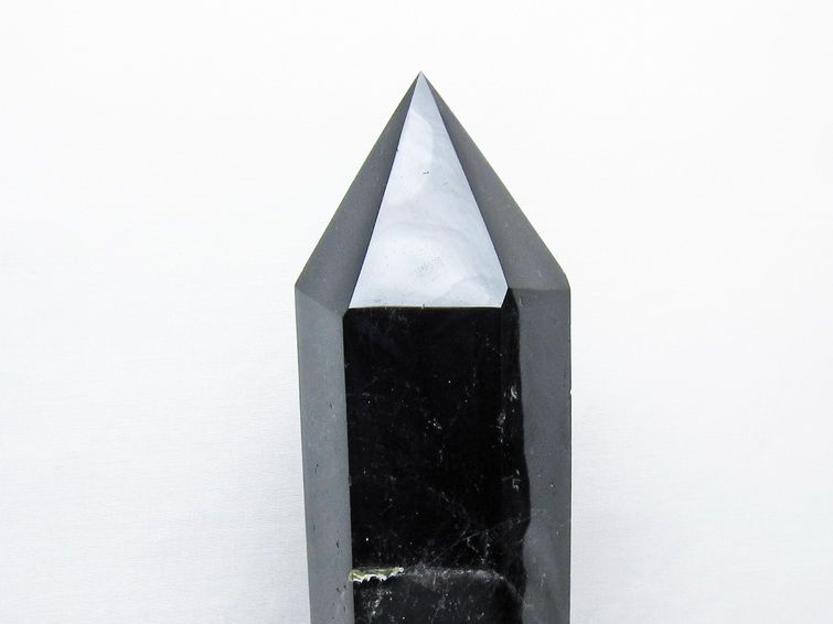 2.4Kg モリオン 六角柱 黒水晶 ポイント 置物 一点物 台座付属 162-441
