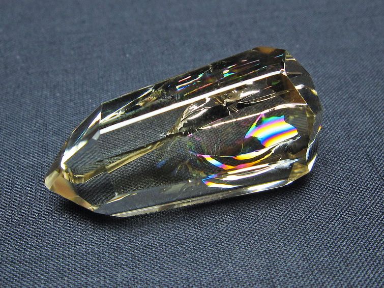 シトリンクォーツ 原石 虹入り アイリスクォーツ 一点物 171-5882