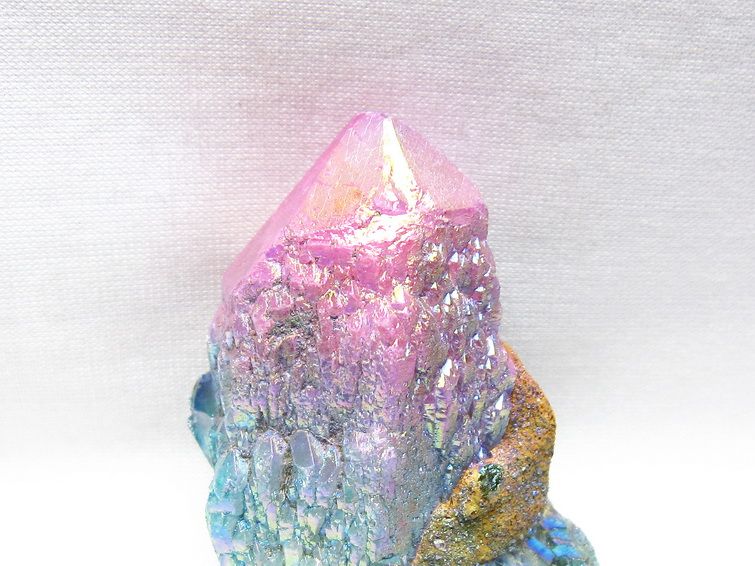 オーラクリスタル 原石 マルチカラー エレスチャル オーラ水晶 一点物 171-8760