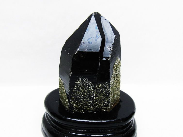 黒水晶 原石 モリオン 原石 山東省産 台座付属 一点物 181-4513