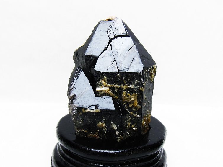 黒水晶 原石 モリオン 原石 山東省産 台座付属 一点物 181-4514
