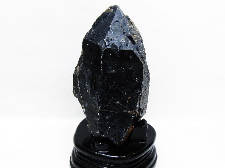 1.1Kg 黒水晶 原石 モリオン 原石 山東省産 台座付属 一点物 181-4518