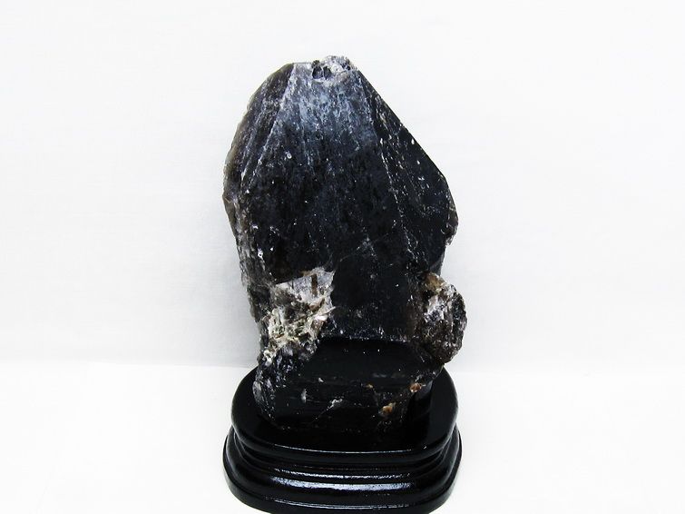 1.6Kg 黒水晶 原石 モリオン 原石 山東省産 台座付属 一点物 181-4523