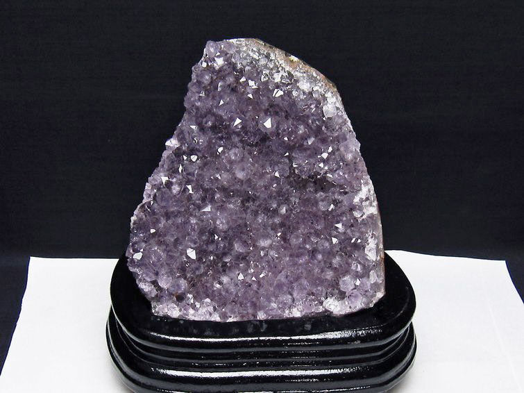 1.1Kg アメジスト クラスター ウルグアイ産 アメジスト 原石 amethyst 台座付属 一点物 182-6949
