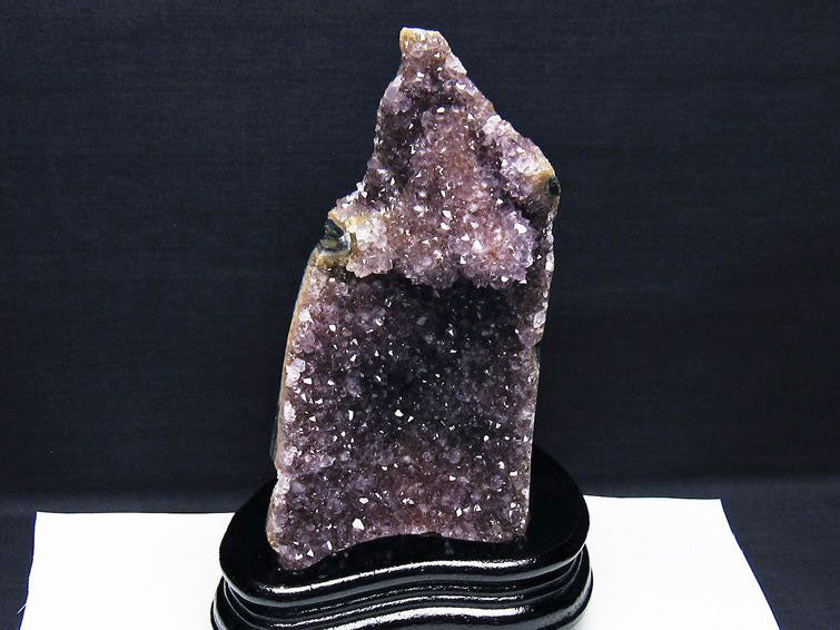 1.1Kg アメジスト クラスター ウルグアイ産 アメジスト 原石 amethyst 台座付属 花型 一点物 182-7040