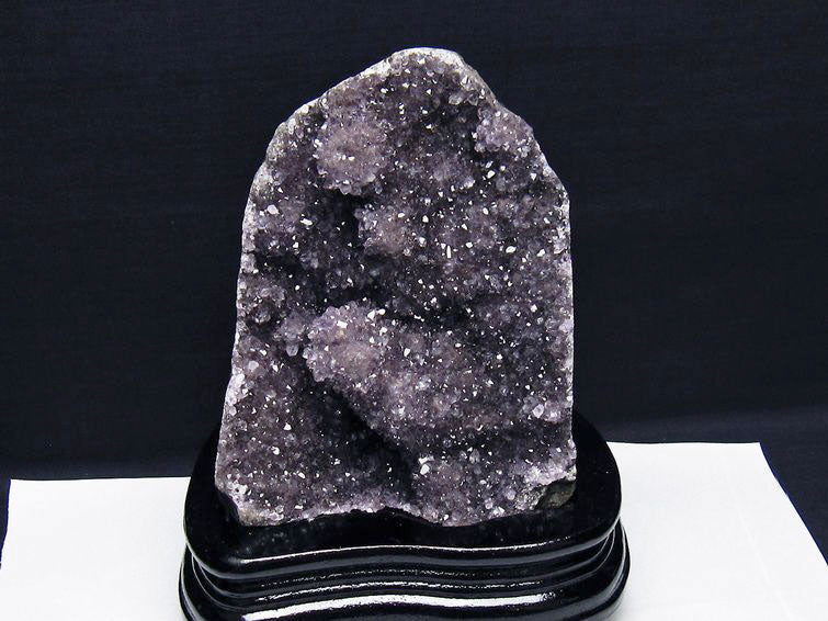 1.4Kg アメジスト クラスター ウルグアイ産 アメジスト 原石 amethyst 台座付属 花型 一点物 182-7071