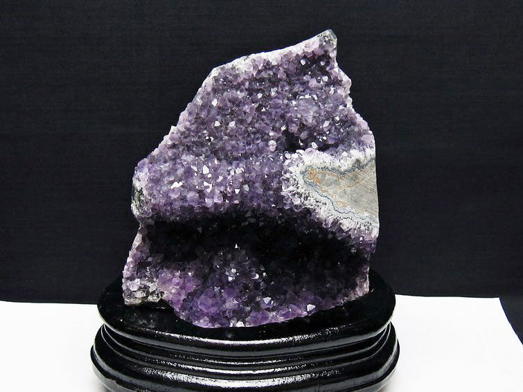1.3Kg アメジスト クラスター ウルグアイ産 アメジスト 原石 amethyst 台座付属 花型 一点物 182-7073