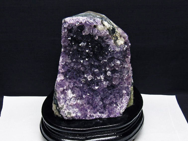 1.6Kg アメジスト クラスター ウルグアイ産 アメジスト 原石 amethyst 台座付属 花型 一点物 182-7076
