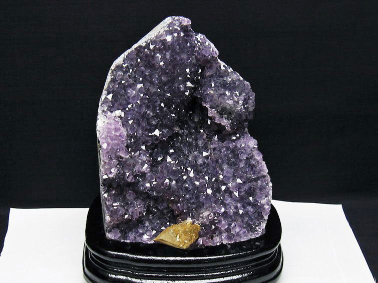 1.6Kg アメジスト クラスター ウルグアイ産 アメジスト 原石 amethyst 台座付属 カルサイト付き 花型 一点物 182-7077