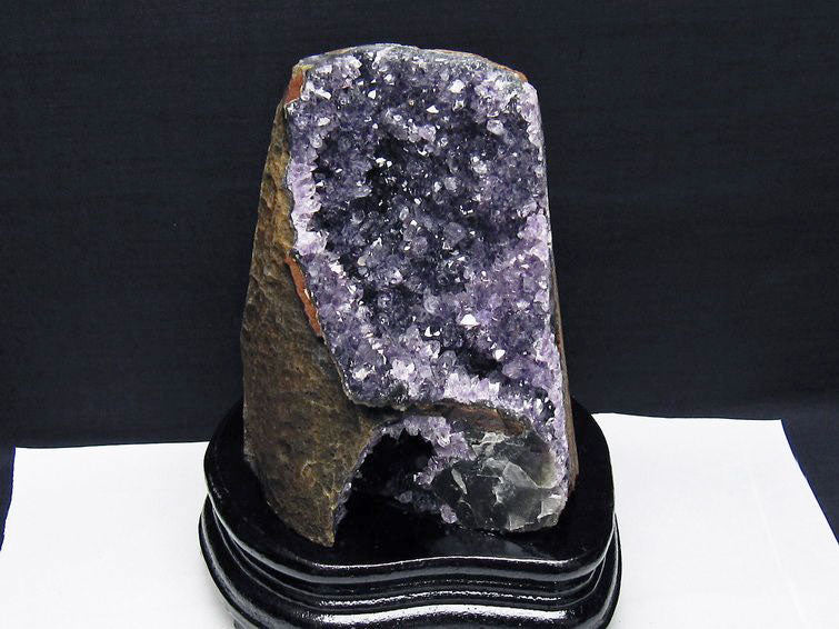 1.3Kg アメジスト クラスター ウルグアイ産 アメジスト 原石 amethyst 台座付属 花型 一点物 182-7079