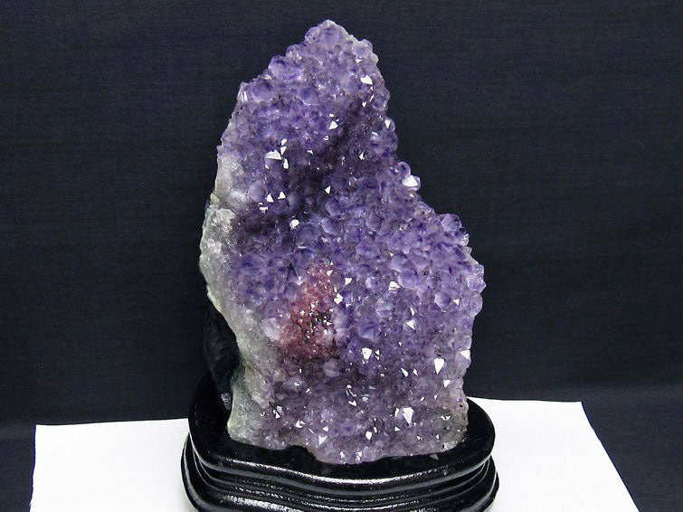 1.7Kg アメジスト クラスター ウルグアイ産 アメジスト 原石 amethyst 台座付属 花型 一点物 182-7083