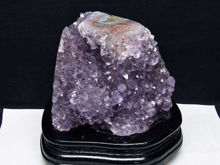 1.8Kg アメジスト クラスター ウルグアイ産 アメジスト 原石 amethyst 台座付属 花型 一点物 182-7093