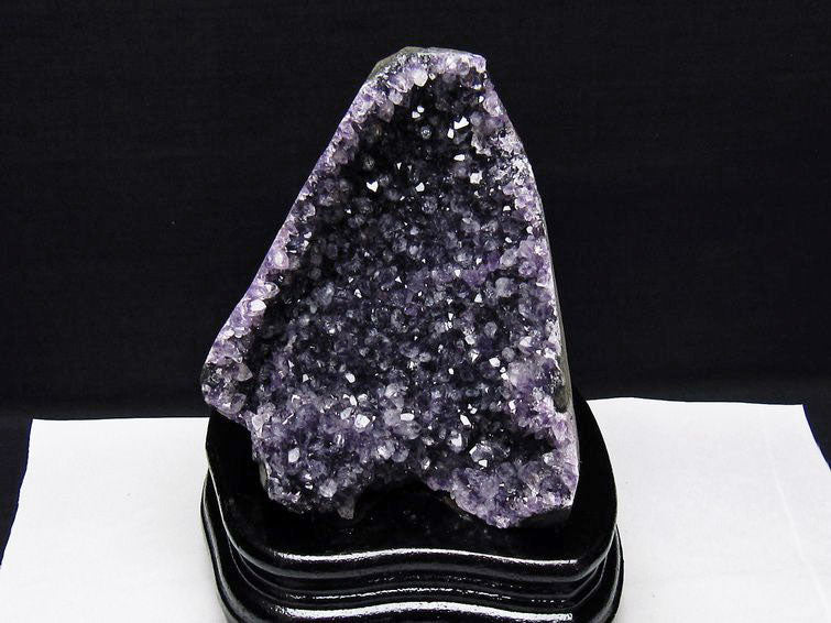 1.1Kg アメジスト クラスター ウルグアイ産 アメジスト 原石 amethyst 台座付属 花型 一点物 182-7098