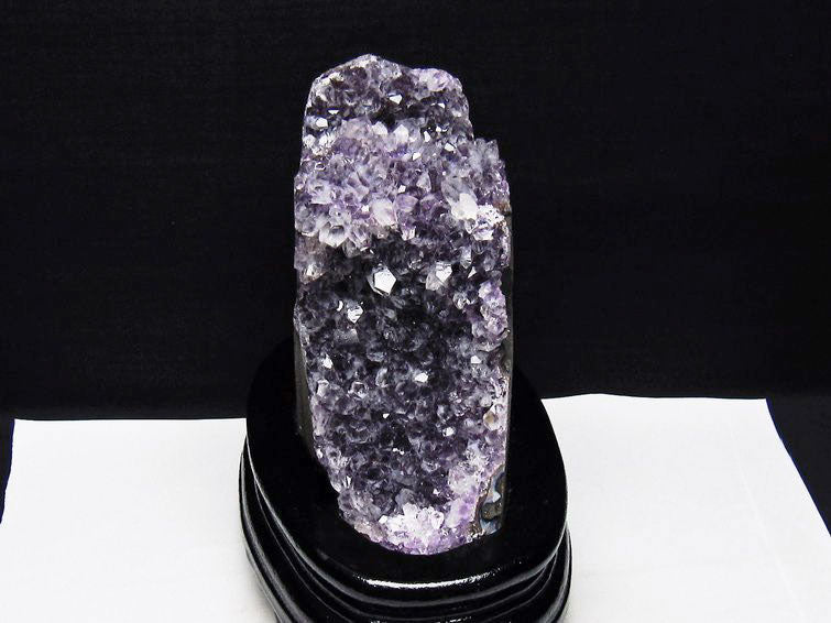 1.2Kg アメジスト クラスター ウルグアイ産 アメジスト 原石 amethyst 台座付属 花型 一点物 182-7127
