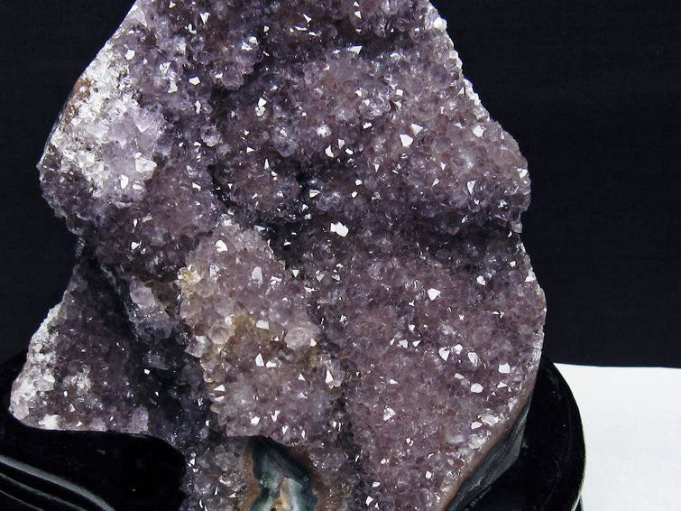 1.4Kg アメジスト クラスター ウルグアイ産 アメジスト 原石 amethyst 台座付属 花型 一点物 182-7134